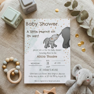 Süßer handgezeichneter Elefant Little Peanut Baby Einladung