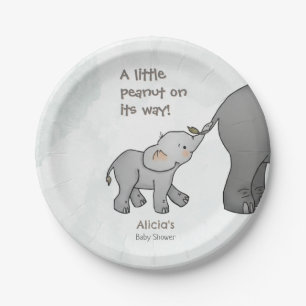 Süßer handgezeichneter Elefant Little Peanut Baby Pappteller