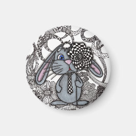 Süßer handgezeichneter Hase Kaninchen Zen Doodle R Magnet