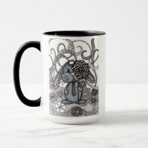 Süßer handgezeichneter Hase Kaninchen Zen-Doodle Z