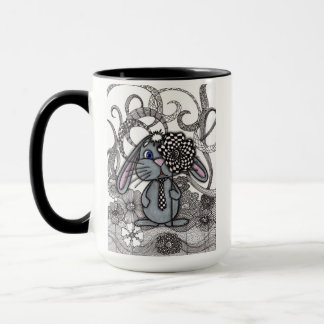 Süßer handgezeichneter Hase Kaninchen Zen-Doodle Z Tasse