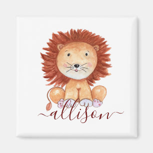 Süßer handgezeichneter Löwe personalisiert für Kin Magnet