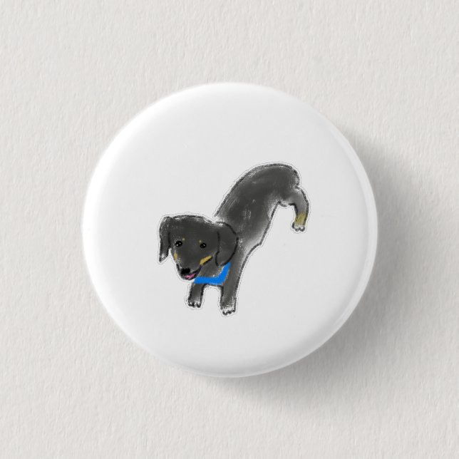 Süßer handgezeichneter sich streckender schwarzer  button (Vorderseite)
