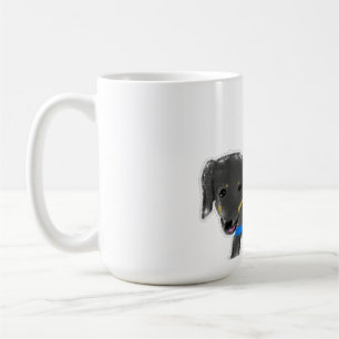 Süßer handgezeichneter sich streckender schwarzer kaffeetasse