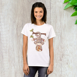 Süßer hängender Affe mit Fußball T-Shirt