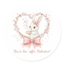 Süßer Häschen-Tea-riffic-Valentinstag-Aufkleber