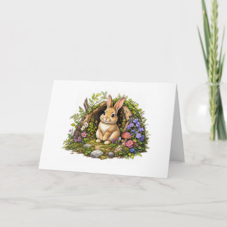Süßer Hase außerhalb seiner Höhle Karte