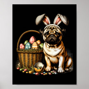 Süßer Hase Boxer Hund Florale Oster-Eier Bysket Hu Poster