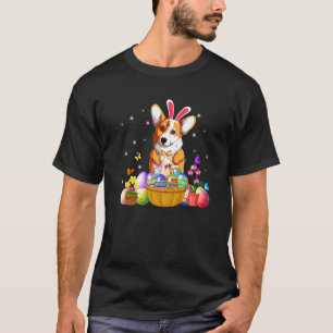 Süßer Hase Corgi Hund & Osterkörbchen Fröhliche Os T-Shirt
