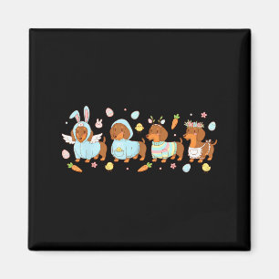 Süßer Hase Dachshund-Hundefan glücklicher Ostertag Magnet