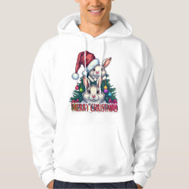Süßer Hase Frohe Weihnachten – Holiday Kaninchen Hoodie