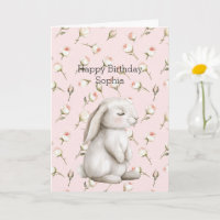 Süßer Hase Hasen Rosen Rosa Florale Geburtstag