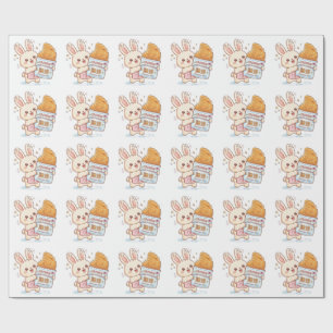 Süßer Hase isst taiwanesisches frittiertes Hähnche Geschenkpapier