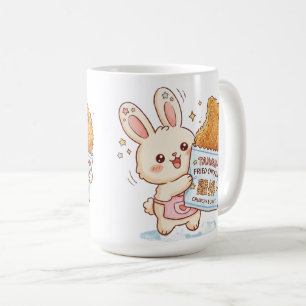 Süßer Hase isst taiwanesisches frittiertes Hähnche Kaffeetasse