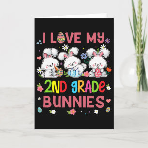 Süßer Hase Lehrer Schüler Ich liebe meine 2. Klass Karte