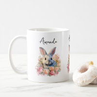 Süßer Hase mit Rosenkranz