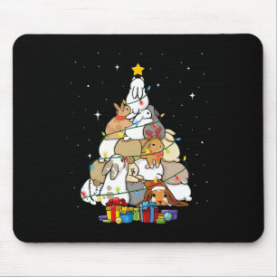 Süßer Hase Weihnachtsbaum 1  Mousepad