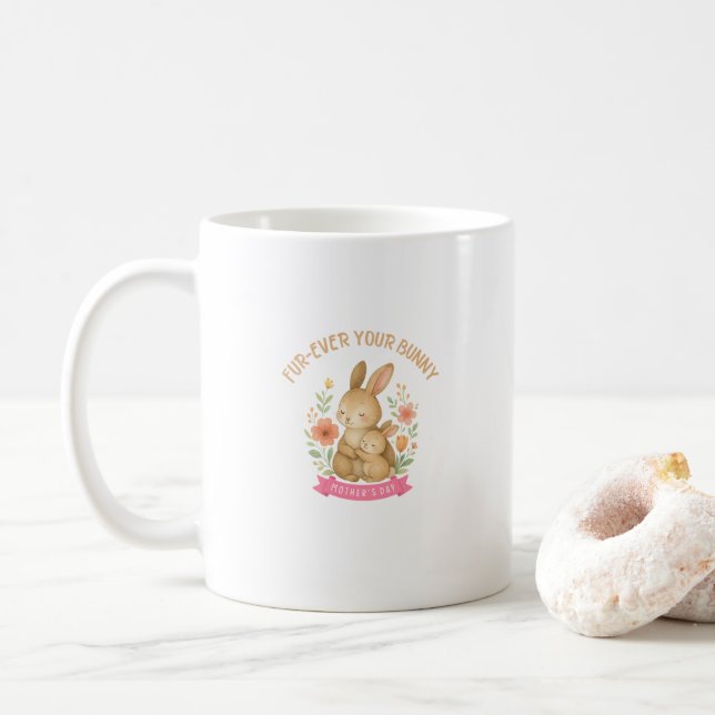Süßer Hase zum Muttertag  Kaffeetasse (Mit Donut)