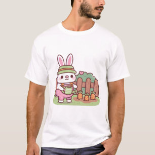 Süßer Hasen-Gärtner bewässert Karotten T-Shirt