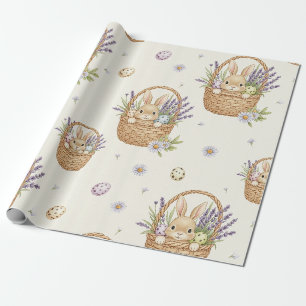 Süßer Hasen-Ostereier-Korb Pastell Frühling Geschenkpapier