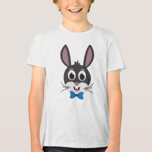Süßer Hasengesicht-Junge Cartoon-Osterhase Tri-Blend Shirt
