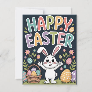 Süßer Hasenkorb Frohe Ostern Karte Frühling Ostere