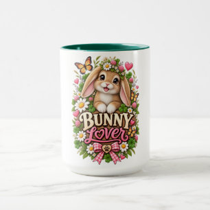 Süßer Hasenliebhaber Floral Cottage Garten Kaninch Tasse