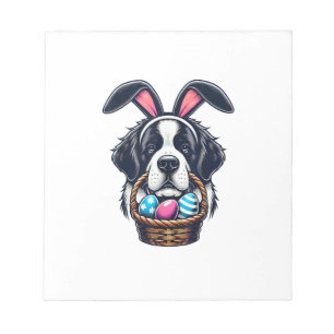 Süßer Hasenohren-Sankt-Bernhard-Hund-Ostern-Ei-Bes Notizblock