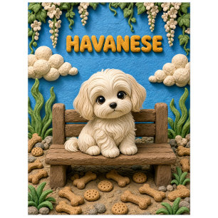 Süßer Havanese-Welpe, Babyhund Postkarte