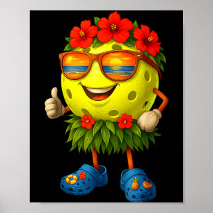 Süßer hawaiianischer Pickleball-Ball tropischer St Poster