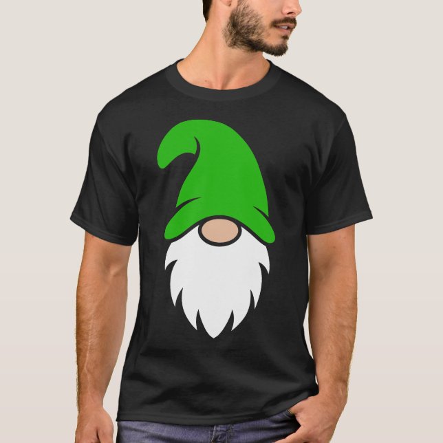 Süßer hellgrüner Hut Weihnachts-Gnom T-Shirt (Vorderseite)