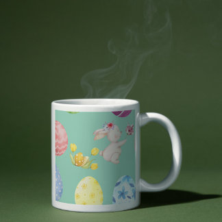 Süßer hellgrüner Wasserfarben-Osterhase Kaffeetasse