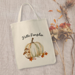 Süßer Hello Pumpkin Pilz Kuschelig Herbstlaub Tragetasche
