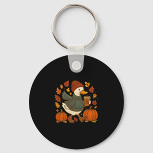 Süßer Herbst-Enten-Kürbis-Gewürz-Latte-Herbstkaffe Schlüsselanhänger