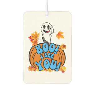 Süßer Herbst-Halloween-Geist Boo! Ich sehe dich! A Autolufterfrischer