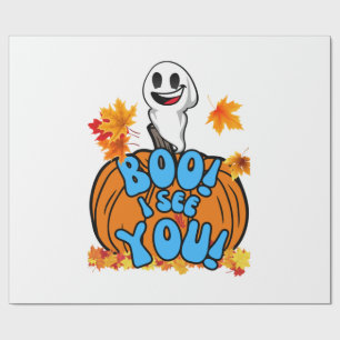 Süßer Herbst-Halloween-Geist Boo! Ich sehe dich! A Geschenkpapier