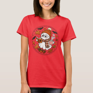 Süßer Herbst-Halloween-Geist mit heißer Schokolade T-Shirt
