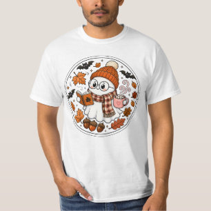 Süßer Herbst-Halloween-Geist mit heißer Schokolade T-Shirt