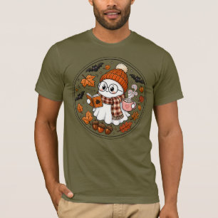 Süßer Herbst-Halloween-Geist mit heißer Schokolade T-Shirt