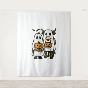 Süßer Herbst Highland-Kuh Geist Halloween 2 Wandteppich