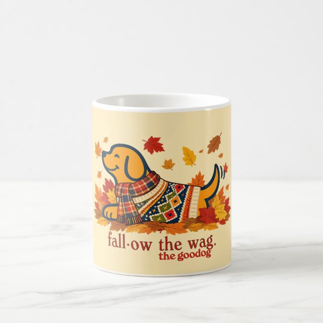 Süßer Herbst-Hundeliebhaber Kaffeetasse (Mittel)