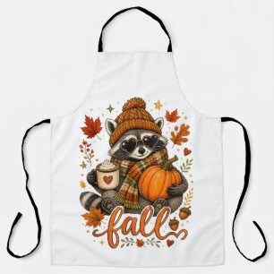Süßer Herbst-Waschbär-Kürbis-Herbstkaffee Schürze