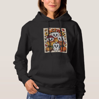 Süßer Herbst-Zahn-Charakter mit Herbstkürbissen Hoodie