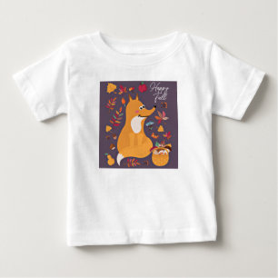 Süßer Herbstfuchs mit individuellem Text  Baby T-shirt