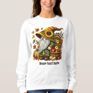 Süßer Herbstlicher Gnom mit Text Sweatshirt