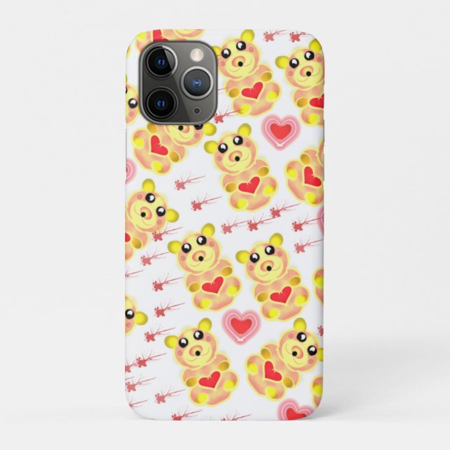 Süßer Herz Bär Kinderzimmer Muster Case-Mate iPhone Hülle (Rückseite)