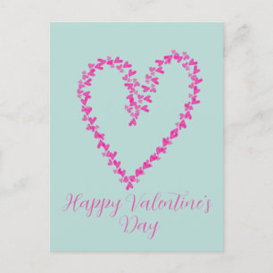 Süßer Herz-Kranz Rosa Valentinstag Postkarte