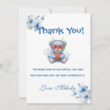 Süßer Herz-Teddybär Blau Baby Shower 