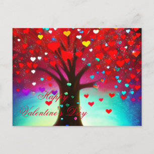 Süßer Herzbaum Valentinstag Postkarte