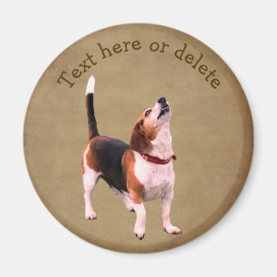 Süßer heulender Beagle personalisiert Magnet